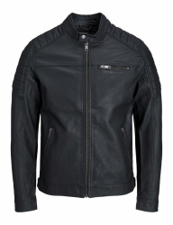 JACK & JONES Male Kunstwildlederjacke Kunstwildlederjacke M Schwarz-2 Angebot bei HelloDeals