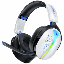 Gaming Headset Wireless, Headset mit Mikrofon für ps5 ps4, PC, Switch, Bluetooth 5.3, 7.1 Surround Sound, Extrem niedrige Latenz(<25ms), 40 Stunden, RGB Lichter, Weiß Schwarz und Gelb Angebot bei HelloDeals