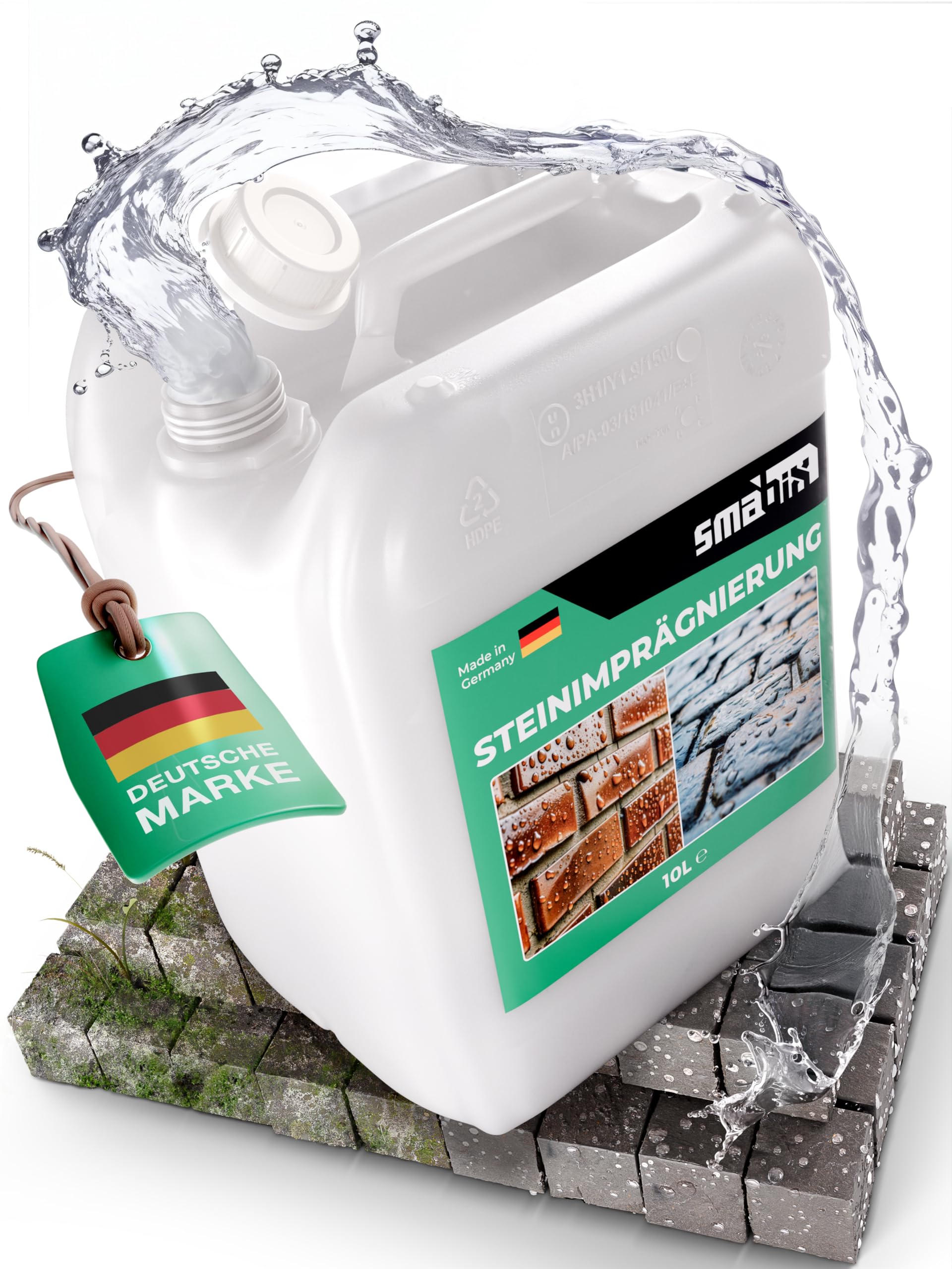 [10L] Steinimprägnierung Außen I für 120 m² I Made in Germany, Schutz vor Feuchtigkeit, Imprägnierung für Terrassenplatten, Natursteine, Beton, Pflastersteine, Fassaden, Steinversiegelung Angebot bei HelloDeals
