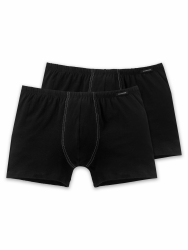 Schiesser Herren 2 PACK Boxershorts mit weichem Bund - Essentials L Schwarz_205222 Angebot bei HelloDeals