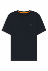BOSS Herren Tales Relaxed-Fit T-Shirt aus Baumwoll-Jersey mit Logo-Aufnäher L Dark Blue 404 Angebot bei HelloDeals