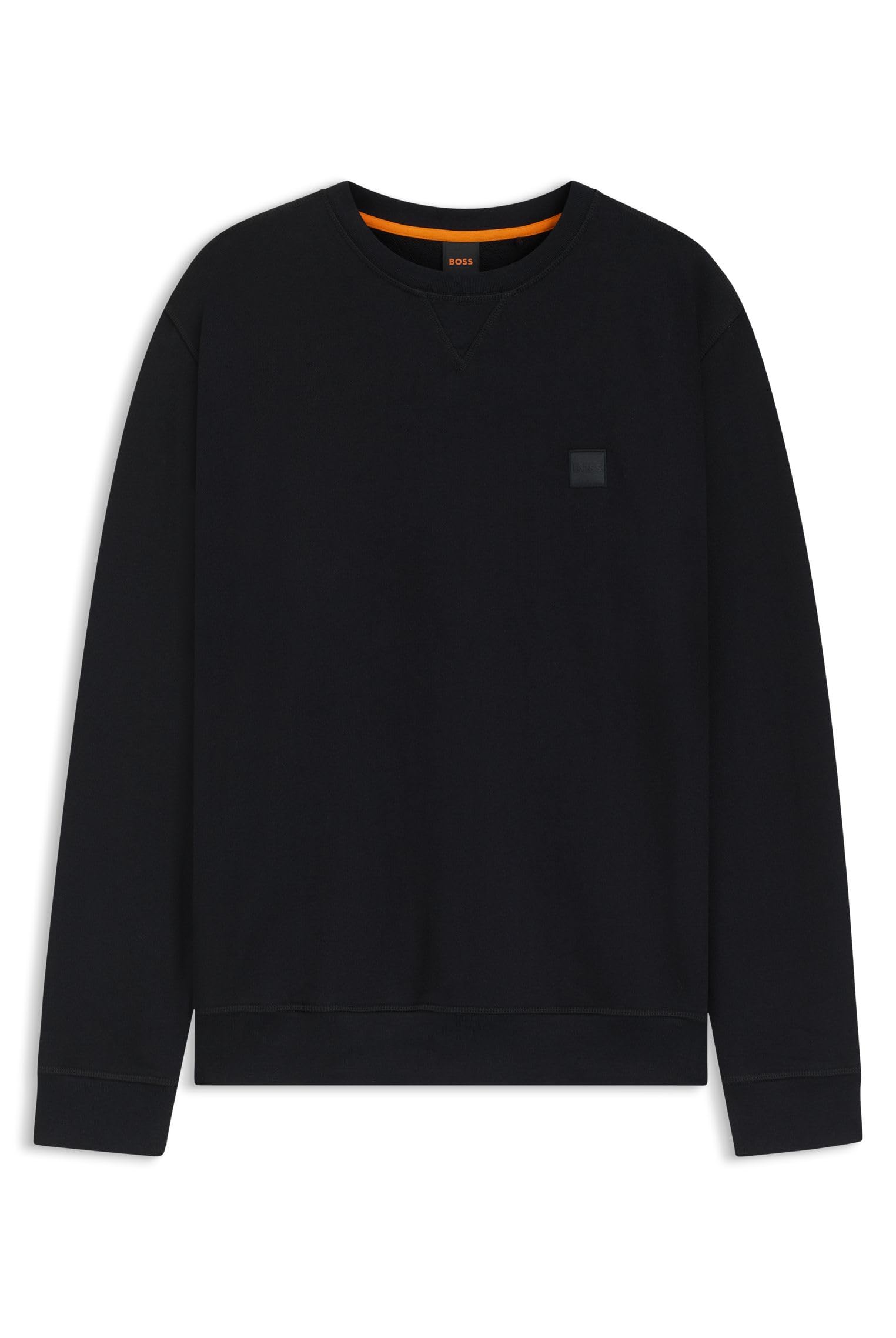 BOSS Herren Westart Regular-Fit Sweatshirt aus Baumwoll-Terry mit Logo-Aufnäher XL Black1 Angebot bei HelloDeals