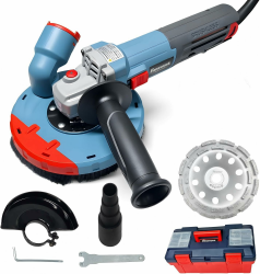 FANZWORK 1500W Betonschleifer Winkelschleifer Set mit Bürstenloser EC-Motor, Betonfräse mit 150mm Diamantschleiftopf *1, Absaughaube *1, Tragbox *1, Präzises & Wartungsfreies Schleifen 1500W/150mm+ Angebot bei HelloDeals