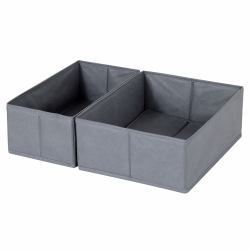 2er Set Schubladen Organizer kompatibel mit PAX Kleiderschrank 50x35 cm, Faltbar Stabil, Robuste Aufbewahrungsboxen für Kleidung, Grau 2er Set für Pax Schrank 50x35 Angebot bei HelloDeals