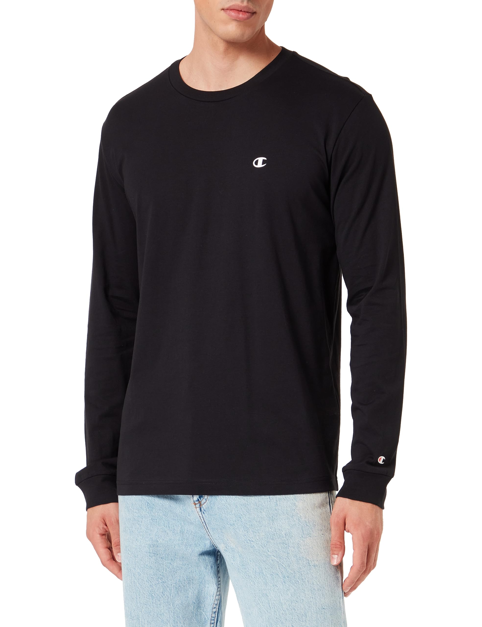 Champion Herren Legacy Champion Basics - L-s Crewneck Langarmshirt (1er Pack) M Schwarz Angebot bei HelloDeals