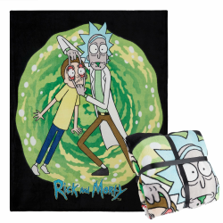 RICK AND MORTY Kuscheldecke Flauschig 150x130 cm - Couch Decke für Herren - Superweiche Couch Decken aus Fleece Geschenke (Grün/Schwarz) Angebot bei HelloDeals
