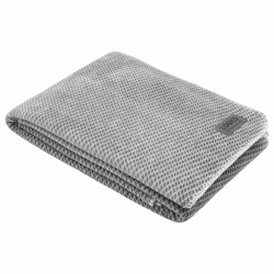 LOOKS BY WOLFGANG JOOP Kuscheldecke 150x200 cm, Decke grau, hochwertige und kuschelweiche Baumwollmischung 150 x 200 cm Grau Angebot bei HelloDeals