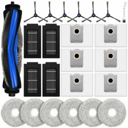 24 Stück Zubehör für Ecovacs Deebot T50 Pro Omni Gen2 / T50 PRO Omni / T50 Omni Saugroboter, Ersatzteile mit 1 Hauptbürste, 6 Wischtücher, 6 Staubbeutel, 4 Filter, 6 Seitenbürsten, 1 Reinigungsbürste T50 Pro Omni Zubehör Angebot bei HelloDeals
