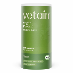 VETAIN Bio Vegan Proteinpulver - Matcha Latte - 19g Eiweiß & 90mg Koffein - 600g - Fermentiertes Protein aus 5 pflanzlichen Quellen - Ohne Allergene & Süßungsmittel - Made in Germany Matcha-Latte Angebot bei HelloDeals