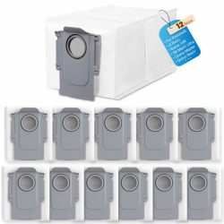 12 Stück Staubbeutel für Roborock Saros 10/10R/S8 MaxV Ultra/Qrevo Pro/Q revo/Qrevo MaxV/Qrevo S/Qrevo master/S8 Max Ultra Roboter Staubsauger Zubehör Teile, 3,0 l große Kapazität Staubbeutel Gray Angebot bei HelloDeals