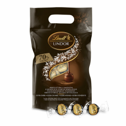 Lindt LINDOR Schokoladen Kugeln extra dunkel | ca. 80 Kugeln Edelbitterschokolade | Dunkle Schokolade mit 70% Kakao | Großpackung, Pralinen-Geschenk, 1kg (1er Pack) dunkelbraun 1 kg Angebot bei HelloDeals