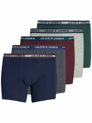 JACK & JONES Herren Boxershort JACBLACK Friday Trunks 5er Pack S M L XL 5XL Dark Grey Melange/Detail:sea Moss - Port Royal - Navy Blazer - Light Grey Melange Angebot bei HelloDeals