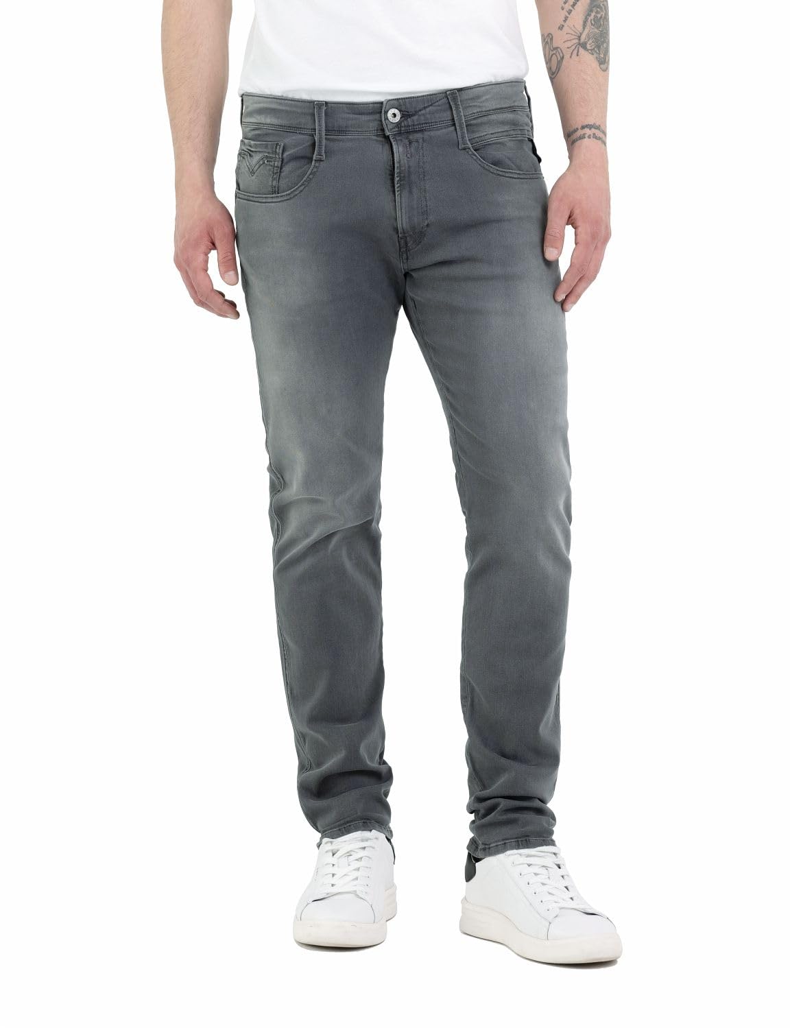 Replay Herren Jeans Anbass Slim-Fit mit Comfort Stretch 32W / 34L Dark Grey 096 Angebot bei HelloDeals