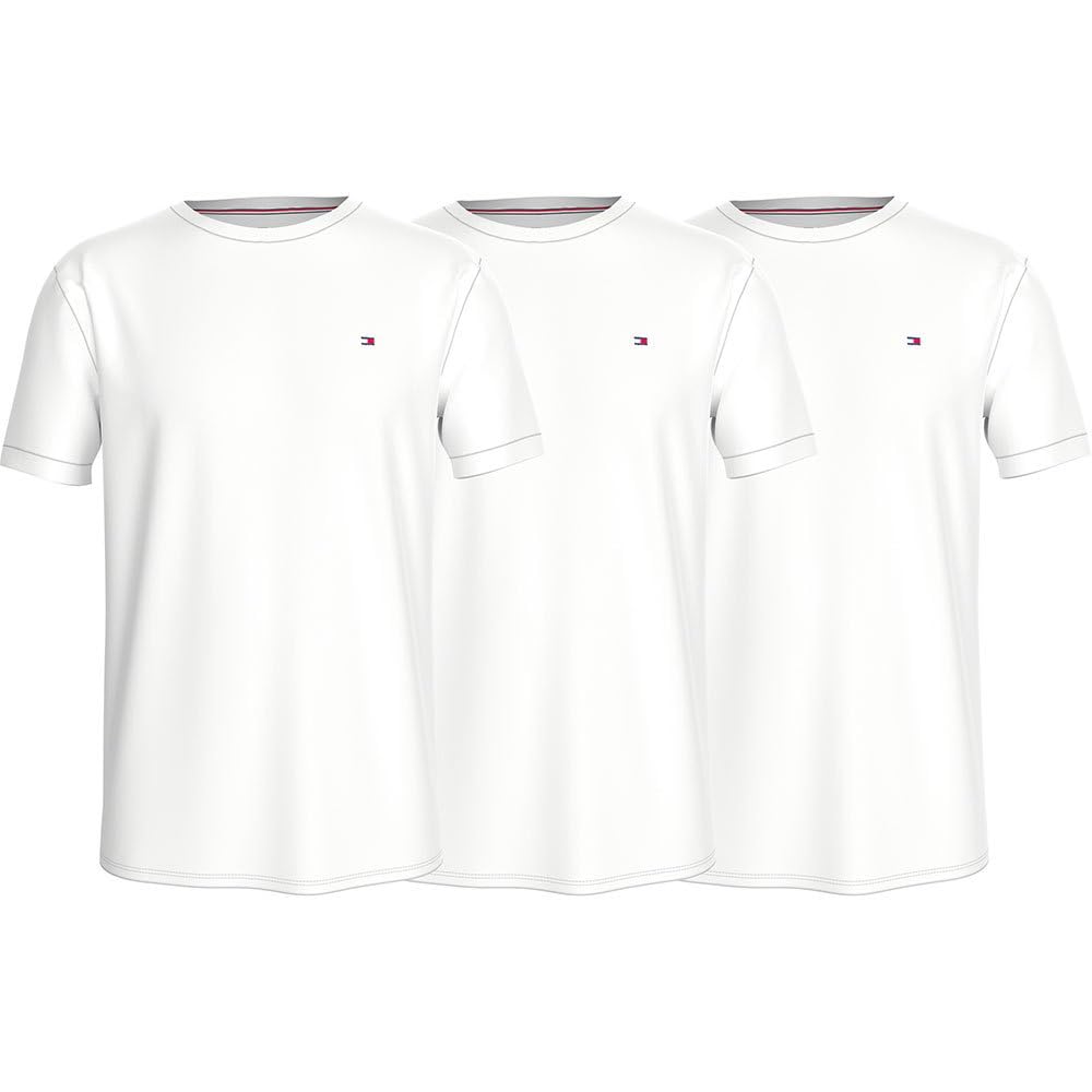 Tommy Hilfiger Herren 3er Pack T-Shirts Kurzarm Slim Fit M White (White/White/White) Angebot bei HelloDeals