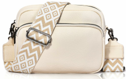 Umhängetasche Damen Kleine Handtasche PU Leder Crossbody Bag Moderne Taschen mit Abnehmbarem Schultergurt Beige Angebot bei HelloDeals