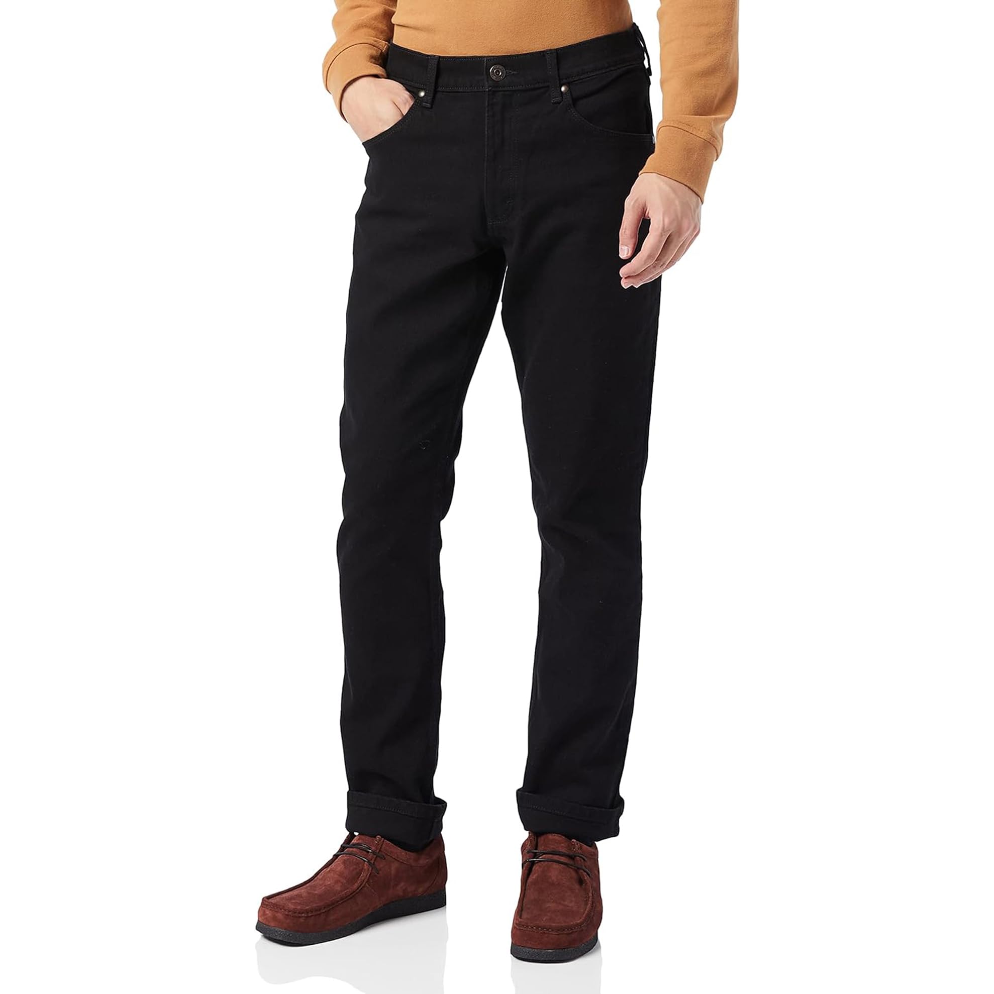 Wrangler Herren Jeans Regular - Mid Waist - Regular Fit - Blau Schwarz W30-W44 38W / 30L Black Rinse Angebot bei HelloDeals