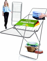 STAHLMANN ® Wäscheständer klappbar[18M Trockenfläche ] - Wäscheständer[Made IN EU] - Wäscheständer-Grau- Wäscheständerplatzsparend Angebot bei HelloDeals
