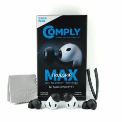 Comply TrueGrip MAX | Premium Memory Schaumstoff Ersatz-Ohrstöpsel für Apple AirPods Pro (3 Generation) | SmartSkin™-Technologie | hervorragende Geräuschisolierung| schwarz, Sortiert S/M/L, 3 Paar Angebot bei HelloDeals