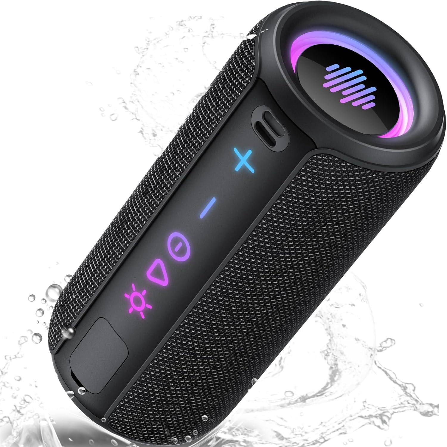 TIMU Bluetooth Lautsprecher mit Licht, Bluetooth 5.4 Musikbox, 25W Dual Lautsprecher, Dualen Bass-Treibern, 20 Std Akku, IPX7 wasserdicht, TWS Paarung, AUX, TF Karte, Geeignet Outdoor/Party/Reisen Schwarz Angebot bei HelloDeals