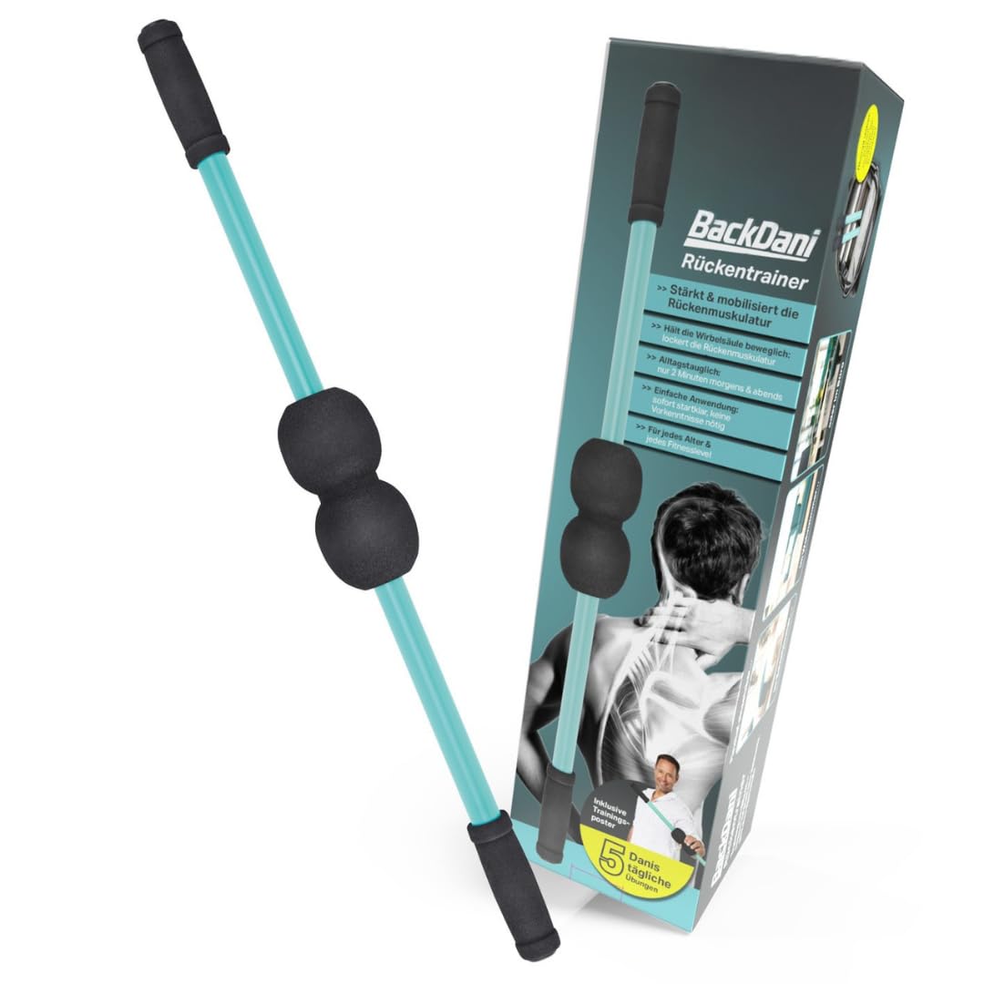 Wirbelsäulen-Trainingsgerät zur Mobilisation & Rotation | Rückenmuskel Training für mehr Beweglichkeit & Stabilität | Ergonomisch, rutschfeste Griffe, inkl. Trainingsposter Back Dani Angebot bei HelloDeals