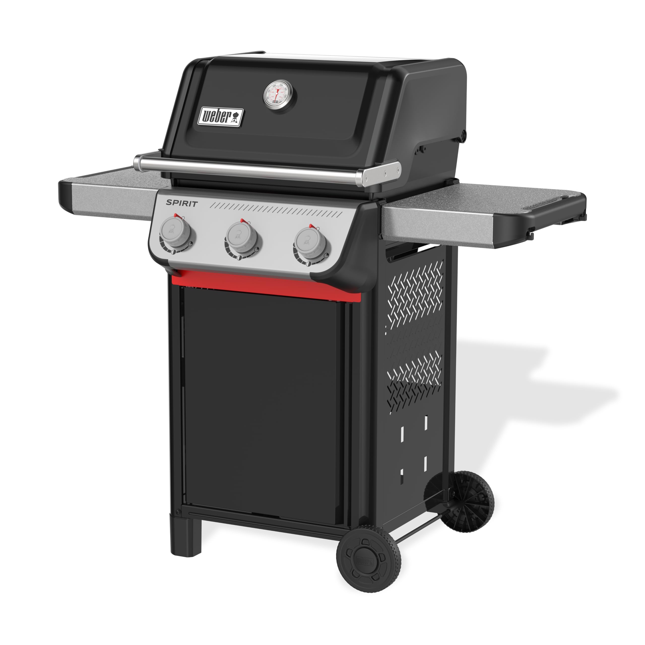Weber Spirit E-310 Gasgrill / 3 Brenner, Snap-Jet Zündung, Robuste Räder und Warmhalterost, 51 x 46 cm Grillfläche, Kompatibel mit Weber Works Seitenablagen, Schwarz/Silber Angebot bei HelloDeals