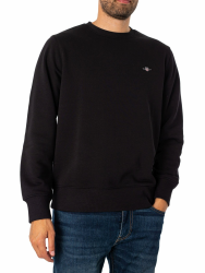 Gant Herren Reg Shield C-Neck Sweat Sweatshirt (1er Pack) M Schwarz Angebot bei HelloDeals