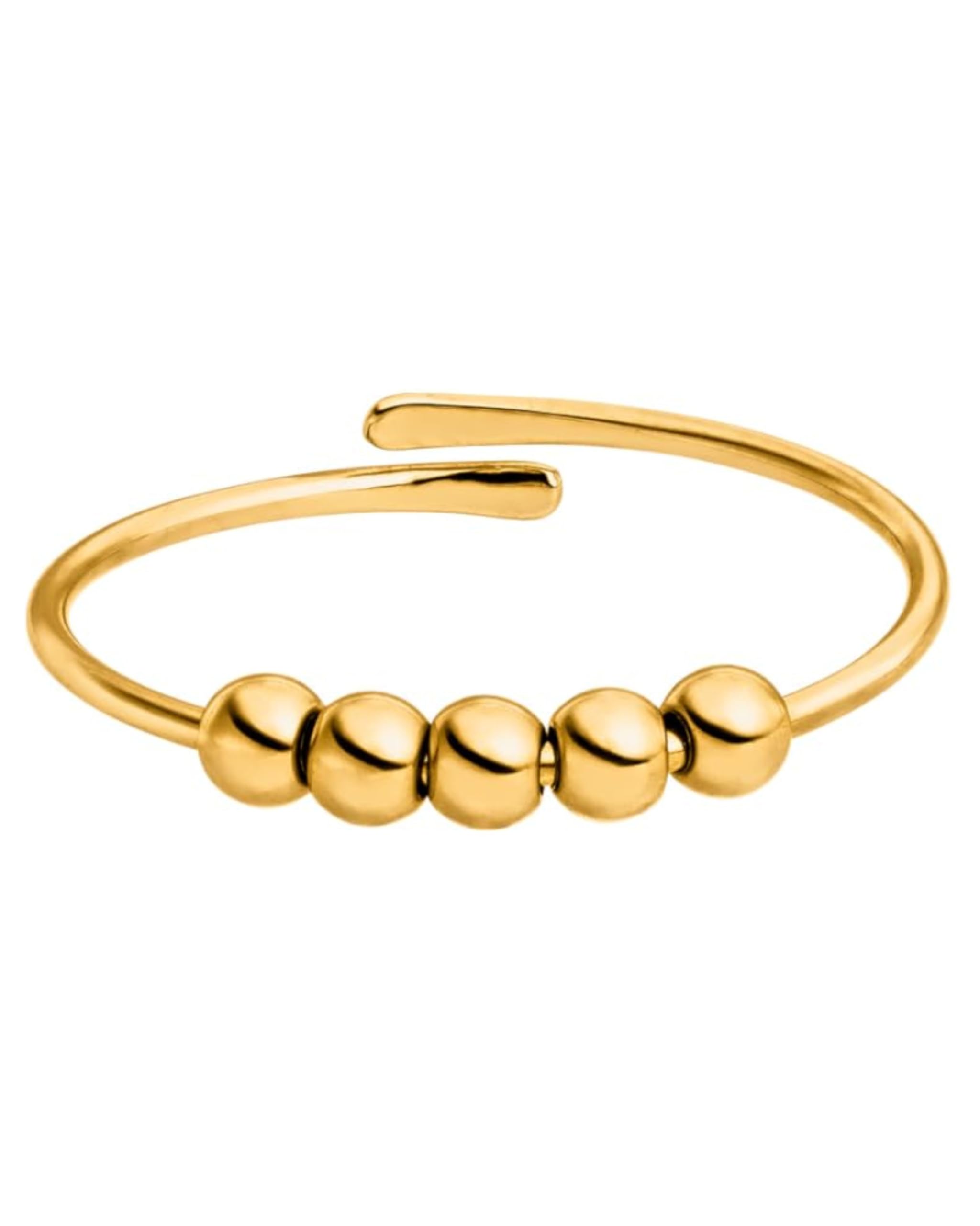 Purelei® Shade Anxiety Ring - Fidget – New Generation - Damenring aus langlebigem Edelstahl – Wasserfeste Ringe – in verstellbaren Größen erhältlich - Damenschmuck S/M Gold Angebot bei HelloDeals