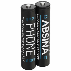 ABSINA 2X AAA Akku für Gigaset Telefon - NiMH Akku AAA für Telefon 800mAh - Akkus wiederaufladbar Gigaset CL660HX, A415, A400, C300, C430, C475, C530, AS690, E290, 520HX UVM - Aufladbare Batterien 2er Pack Angebot bei HelloDeals