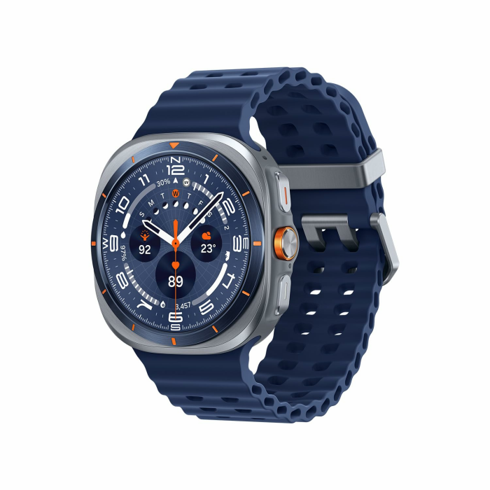 Samsung Galaxy Watch Ultra (2025) Smartwatch mit Galaxy AI, Fitness-Uhr, Marine Band, Titan-Gehäuse, Schnellbutton, Dual-GPS, 64 GB Speicher, 47 mm, LTE, Titanium Blue, 3 Jahre Herstellergarantie Titanium Blue S/M/L - für 130-205mm Umfang Angebot bei HelloDeals