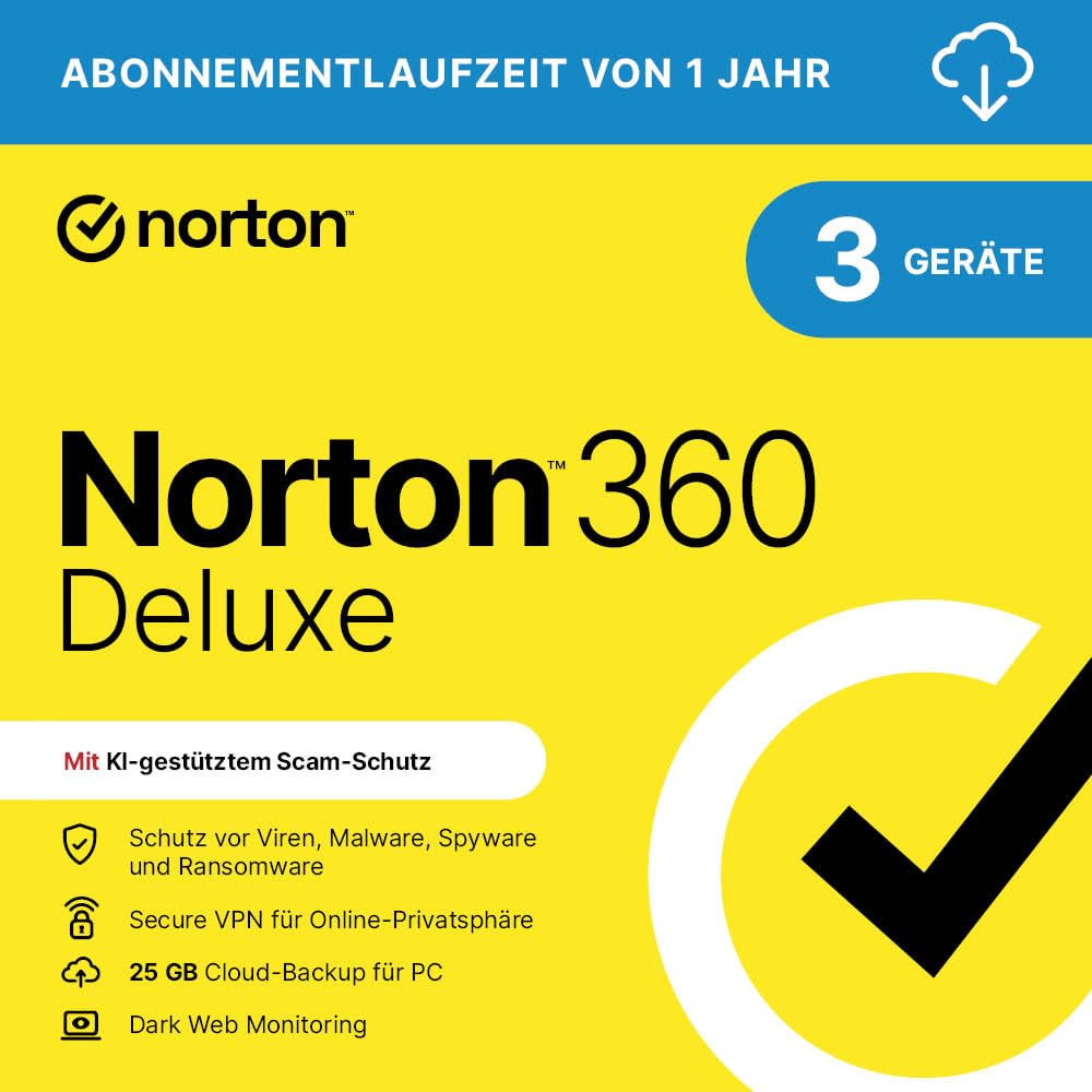 Norton 360 Deluxe 2026 | 3 Geräte | 1 Jahr | Aktivierungscode per Email per Email (Aktivierungscode) 3 Geräte 1 Jahr Angebot bei HelloDeals