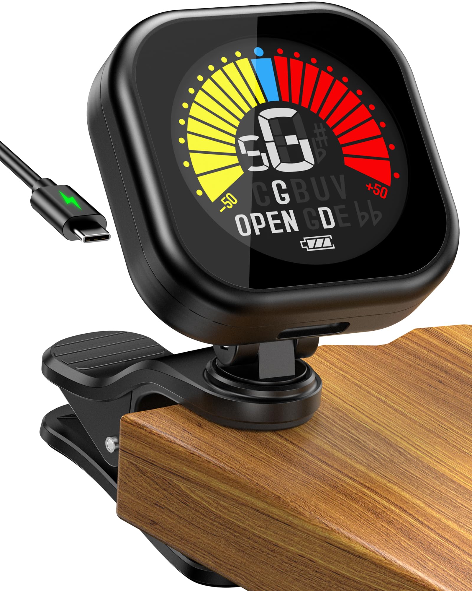 New bee Stimmgerät Gitarre LCD Farbdisplay Guitar Tuner Präzise Gitarrenstimmgerät Clip zum Anklipsen Stimmgerät für Gitarre, Bass, Violine, Ukulele, Chromatisch Angebot bei HelloDeals