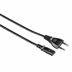 Hama Euro-Netzkabel 2-polig 1,4m, gerade (Eurostecker auf Doppelnut, Netzstecker auf Euro 8 Doppelbuchse) Stromkabel schwarz Angebot bei HelloDeals