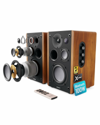 MAJORITY D100 Bluetooth Lautsprecher Boxen für Stereoanlage | 100W Regallautsprecher | Xtra BASS Aktivlautsprecher | HDMI ARC Speaker | Premium-Holz Regal-Lautsprecher | Studio HiFi Lautsprecher Angebot bei HelloDeals
