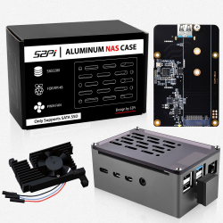GeeekPi Raspberry Pi 4 Aluminium NAS Gehäuse Mit PWM Lüfter und M.2 SATA SSD Adapterplatine - Passives Aluminiumgehäuse Mit 3510 Ultra-Quiet Lüfter für Model B 2GB 4GB 8GB Angebot bei HelloDeals