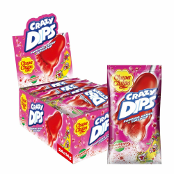 Chupa Chups Crazy Dips Strawberry, enthält 24 Stück, fruchtig-süßer Erdbeer-Geschmack, geeignet für Geburtstag, Halloween, Weihnachten, 24 x 14g Erdbeere 24 Count Angebot bei HelloDeals