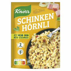Knorr Hüttenschmaus Pastagericht Schinken Hörnli leckere Pasta fertig in 6 Minuten 2 Portionen Angebot bei HelloDeals
