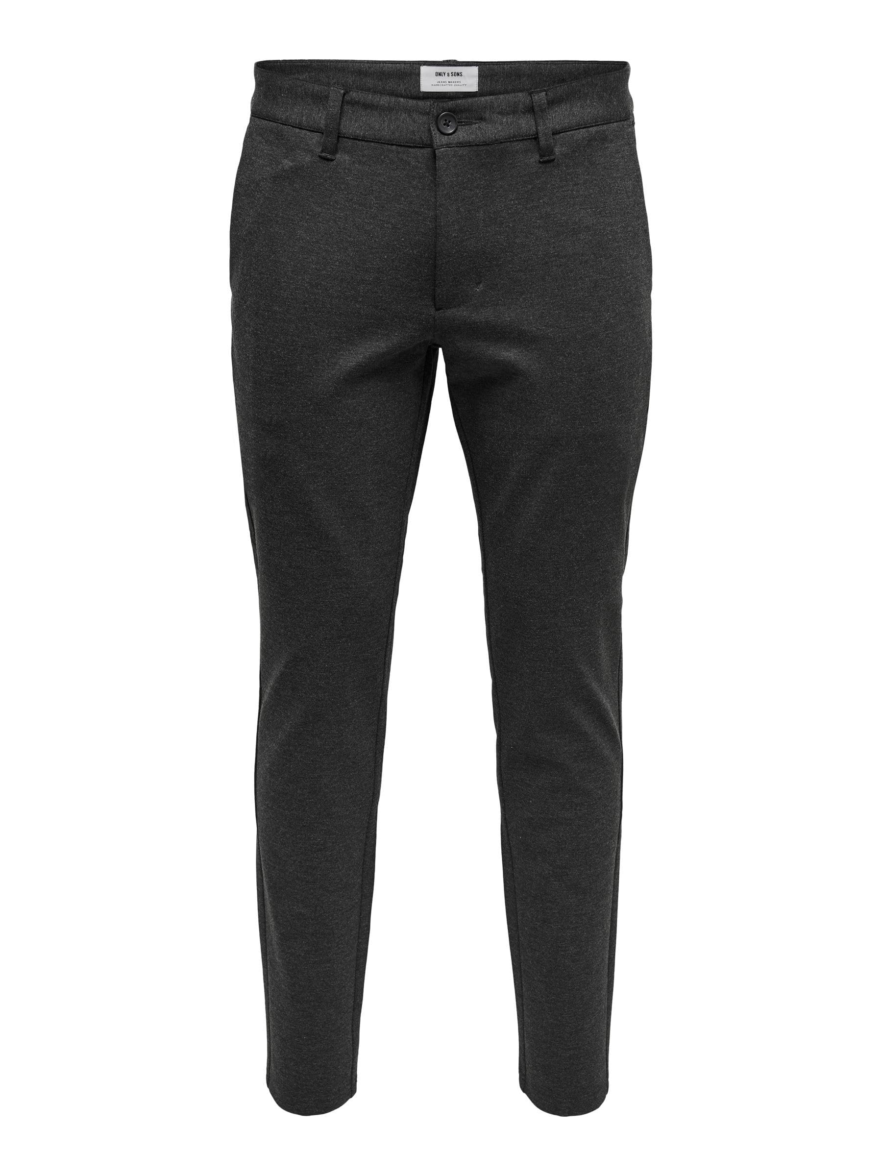 Only & Sons Male Chino Hose ONSMARK Slim Fit Chino Hose 32W / 32L Dunkelgrau Angebot bei HelloDeals
