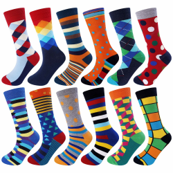 Jeasona 12 Paare Bunte Socken Herren 39-49 Lustige Socken Herren Witzige Business Baumwolle Anzugsocken für Männer 43-46 Mehrfarbig-8113 Angebot bei HelloDeals
