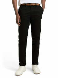 TOM TAILOR Denim Herren Slim Fit Chino Hose mit Gürtel 28W / 32L 29999 - Black Angebot bei HelloDeals