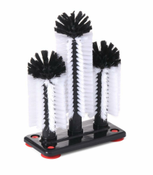 HENDI Gläserspülbürste, Hoch, Kunstoff mit 3 Nylonbürsten, Bodenplatte mit 4 Saugnäpfen, 190x100(H) x250mm, Polypropylen Angebot bei HelloDeals