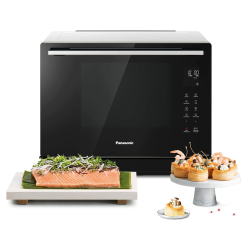 Panasonic NN-CS89LBGPG 4-in-1 Kombi-Mikrowelle, Dampfofen & Grill, 31 Liter, 1000 W, zwei Ebenen, Genius-Sensor, automatisches Aufwärmen, 36 Programme, einfache Reinigung, kompakt, Edelstahl mit Heißluft (31L Garraum) Angebot bei HelloDeals