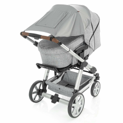 reer ShineSafe Premium Sonnensegel und Schlummertuch für den Kinderwagen, grau Grau Sonnensegel mit Seitenteilen Single Angebot bei HelloDeals