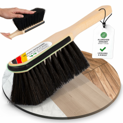 Premium Handfeger Rosshaar mit Kantenschutz, extra staubbindend durch hochwertige Rosshaarmischung, Handbesen ohne Besen, Hand-Rosshaarbesen, Hand-Kehrbesen, Made in Germany Handfeger 30cm mit Kantenschutz Angebot bei HelloDeals