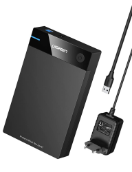 UGREEN USB 3.0 Festplattengehäuse UASP 3,5 Zoll Externes Gehäuse Case für 3.5" SATA SSD und HDD mit USB 3.0 Kabel und 12V 2A Netzteil Werkzeuglos Angebot bei HelloDeals