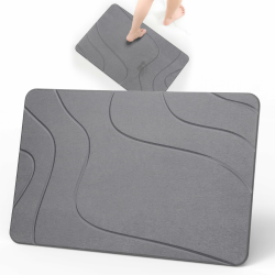 Stein Badematte Schnelltrocknend 60 x 39 cm, rutschfeste Saugfähige Badezimmerteppich, Harte Badezimmermatte, Stein-Trocknungsmatte Diatomeenerde für Küche, Badezimmer & Dusche – Grau 39 x 60 cm (Rechteckig) Grau Angebot bei HelloDeals