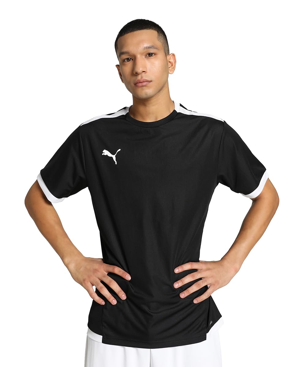 Puma Herren Teamliga Striped Jersey Shirt (1er Pack) L Black White Angebot bei HelloDeals