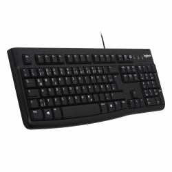 Logitech K120 Kabelgebundene Business Tastatur für Windows und Linux, USB-Anschluss, Leises Tippen, Robust, Spritzwassergeschützt, Tastaturaufsteller, Deutsches QWERTZ-Layout-Schwarz Tastatur | Einzeln Angebot bei HelloDeals