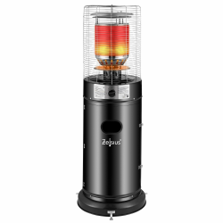 Zelsius Gas Heizstrahler "Zermatt" | 11 kW, Ø 46cm x (H) 137 cm | Terrassenheizstrahler außen, Terrassenheizung, Outdoor Heizpilz Gas, Heizstrahler Terrasse, Gasheizpilz für Terrasse Balkon und Garten Angebot bei HelloDeals