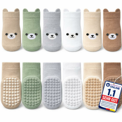 Stoppersocken Kinder & Baby – ABS Rutschsocken, Babysocken Antirutsch, Baby Socken 0–12 Monate, Kindersocken 1–3 & 3–5 Jahre (Gr. 27–30), Baby Junge, 2 Designs 1-3 Jahre Bärendesign Angebot bei HelloDeals