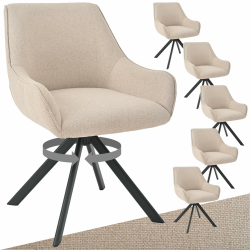 Esszimmerstühle Drehbar 6er Set mit Armlehne – 360°Drehbar Polsterstuhl Leinen Modern Drehstuhl Küchenstuhl mit Metallgestell und Rückenlehne für Esszimmer, Wohnzimmer, Büro, Beige 6 Leinen-beige 6er Angebot bei HelloDeals